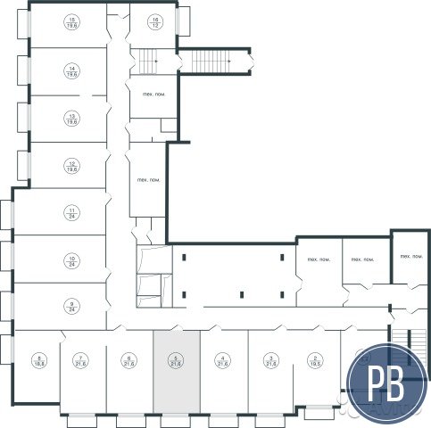 Помещение свободного назначения, 21.6 м²